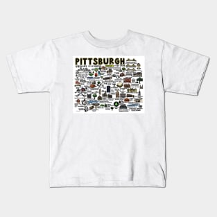 Pittsburgh Map Kids T-Shirt